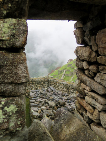 terraces and ancient houses Machu Picchu Cusco-Peruの写真素材
