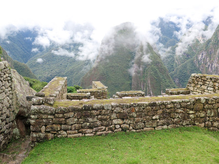 terraces and ancient houses Machu Picchu Cusco-Peruの写真素材