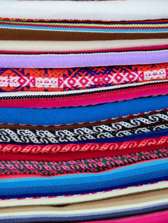 Peruvian hand made woolen fabric background