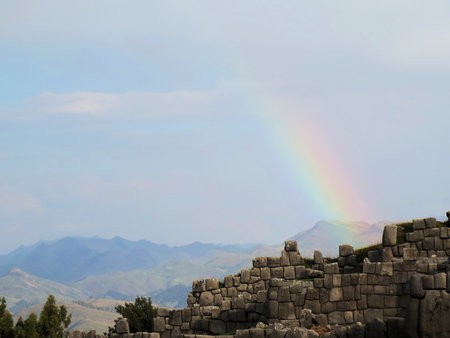 Sacsayhuaman, Incas ruins in the peruvian Andes at Cuzco Peruの写真素材