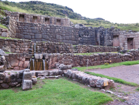 Sacsayhuaman, Incas ruins in the peruvian Andes at Cuzco Peruの写真素材