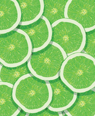 Hand drawn Citrus texture background with slices of lemon seamless pattern vector illustrationのイラスト素材