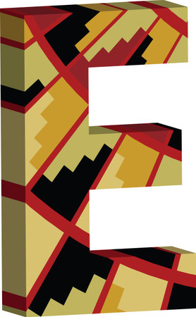 Colorful three-dimensional font letter Eのイラスト素材