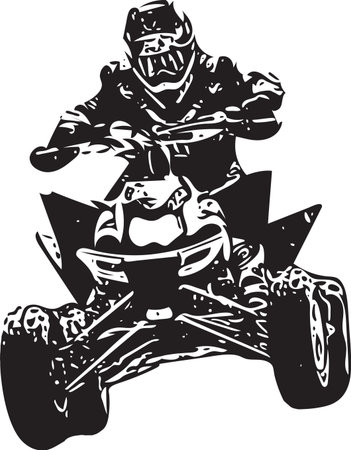 Quad bike illustration on abstract colorful backgroundのイラスト素材