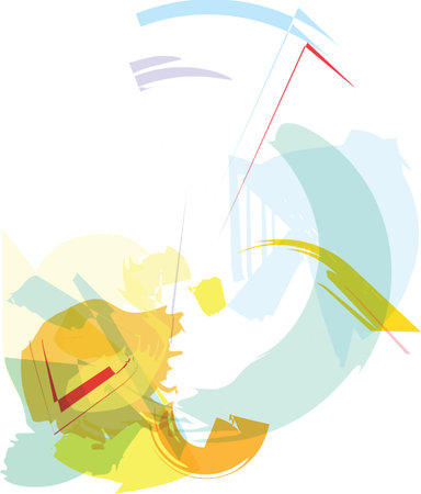 Trendy colorful transparent shapes abstract background illustrationのイラスト素材