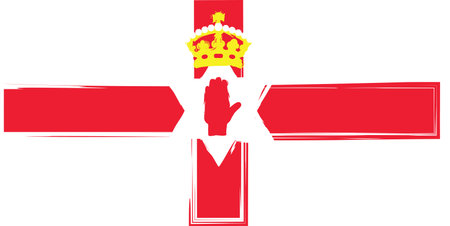 Grunge NORTH IRELAND flag or banner vector illustrationのイラスト素材