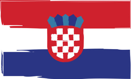Grunge Croatia flag or banner vector illustrationのイラスト素材