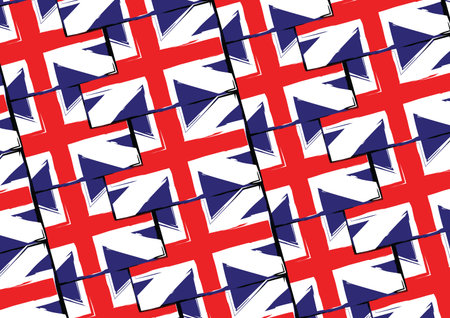 Grunge UK flag or banner vector illustration.のイラスト素材