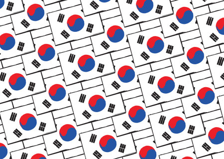 Repetitive South Korea flag design.のイラスト素材