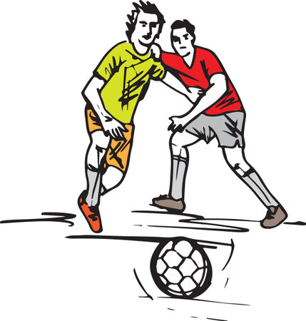 Sketch of Footbal player illustrationのイラスト素材
