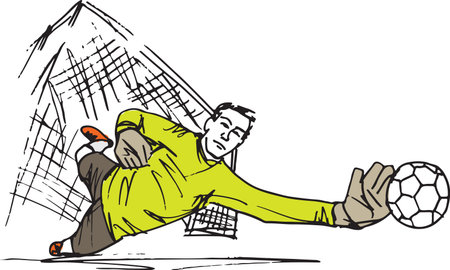 Sketch of Footbal player illustrationのイラスト素材