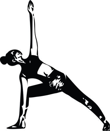 fit young woman in sportswear vector illustration.のイラスト素材