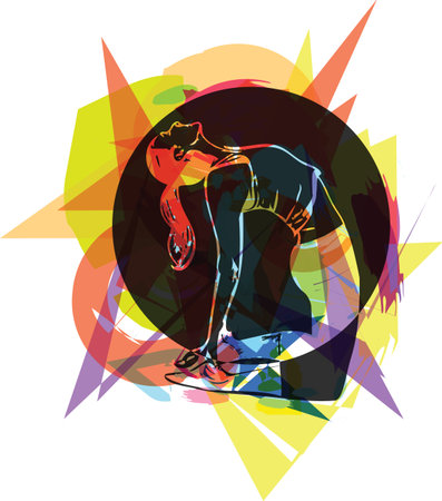 fit young woman in sportswear vector illustrationのイラスト素材