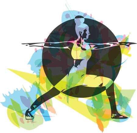 fit young woman in sportswear vector illustrationのイラスト素材