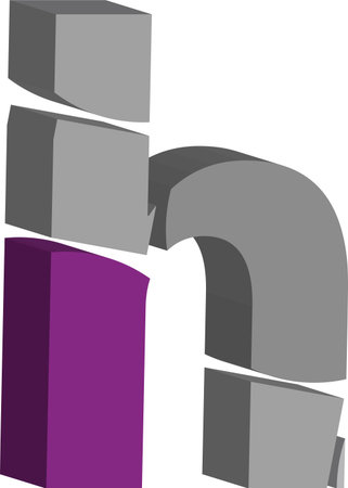 Colorful three-dimensional font letter hのイラスト素材