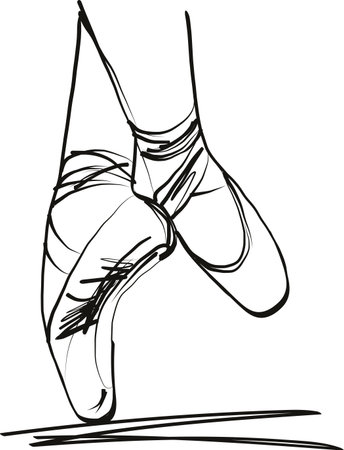 Dance ballerina ballet shoes vector illustrationのイラスト素材