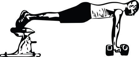 man with barbell doing squats in gym vector illustrationのイラスト素材