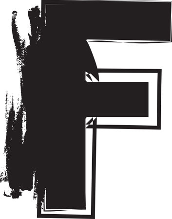 Grunge Font Letter F vector illustrationのイラスト素材