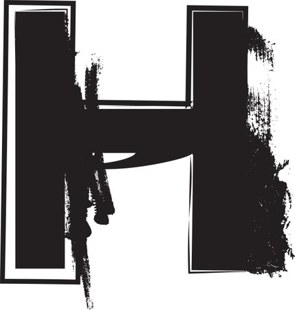 Grunge Font Letter H vector illustrationのイラスト素材