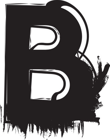Grunge Font Letter B vector illustrationのイラスト素材