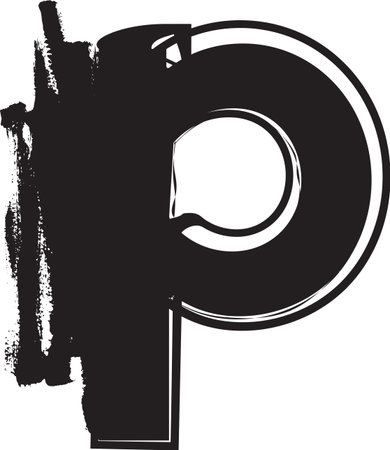 Grunge Font letter p vector illustrationのイラスト素材