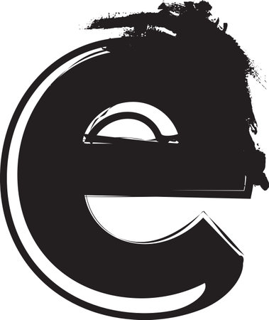 Grunge Font letter e vector illustrationのイラスト素材