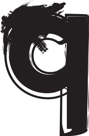 Grunge Font letter q vector illustrationのイラスト素材