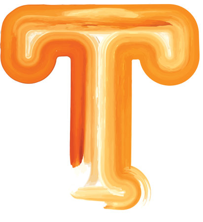 Abstract Oil Paint Letter T Vector illustrationのイラスト素材