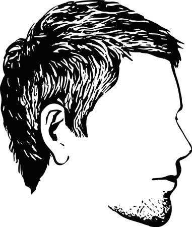 Bearded man faces hipster with haircuts. Men fashion vector for barbershop and logo template. Vector Illustrationのイラスト素材