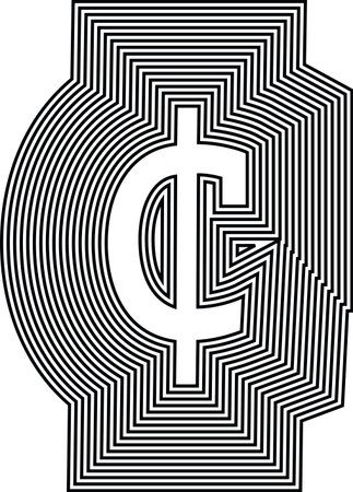 CENT Symbol Line Logo Icon Design - Vector Illustrationのイラスト素材