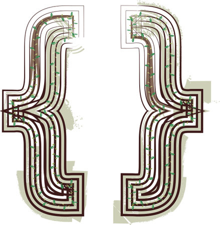 font Symbol Eco Logo Icon Design - Vector Illustrationのイラスト素材