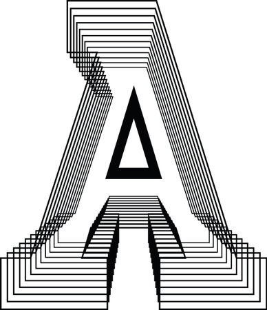 Letter A  Line Logo Icon Design - Vector Illustrationのイラスト素材