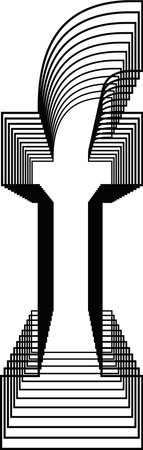 Letter f  Line Logo Icon Design - Vector Illustrationのイラスト素材