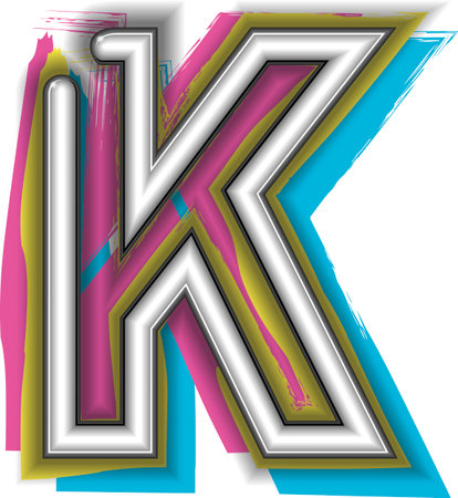 Neon Sign Letter K Vector illustrationのイラスト素材