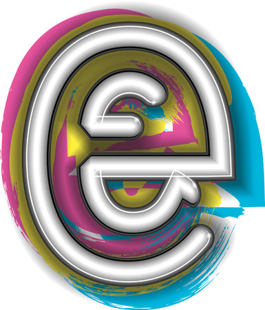 Neon Sign Letter e Vector illustrationのイラスト素材