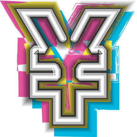 Yen Neon Sign symbol design Vector illustrationのイラスト素材