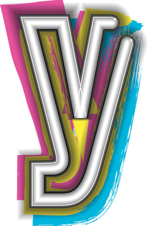 Neon Sign Letter y Vector illustrationのイラスト素材