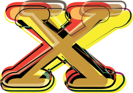Abstract Colorful Letter x Vector illustrationのイラスト素材