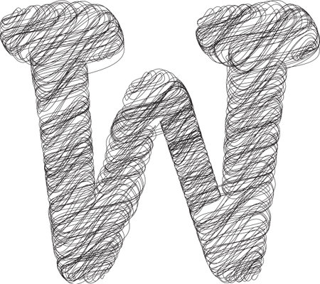Abstract hand drawn Letter W Vector illustrationのイラスト素材