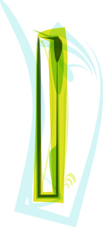 Ecology vegan green eco element organic symbol artistic Font. Vector Illustration. Letter lのイラスト素材