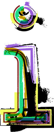 art sketched fonts, lowercase symbols, vector illustration letter iのイラスト素材