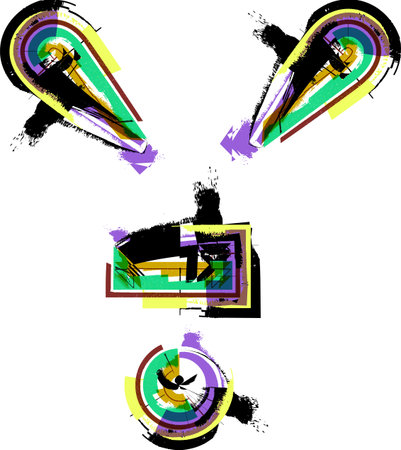 art sketched symbols fonts, vector illustrationのイラスト素材
