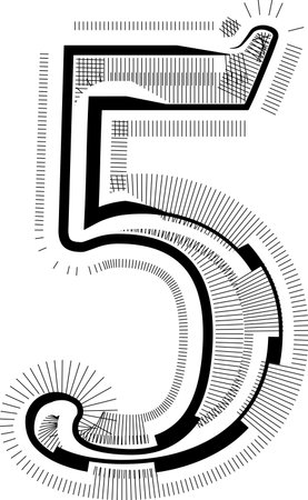 Modern abstract striped design with lines vector illustration Number 5のイラスト素材