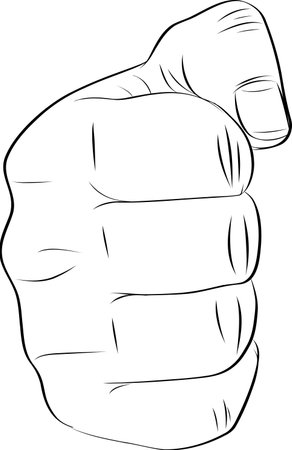 Protest fist sketch, Clenched fist. Strong, strength sketchのイラスト素材