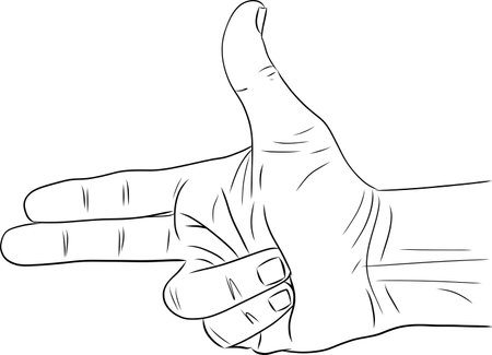 Shooting fingers symbol Gun finger vector illustration hand gesture signのイラスト素材