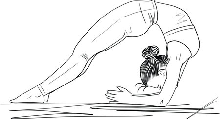 Woman exercise in yoga posture. Sexy body, meditation, exercise, stretch, asanaのイラスト素材
