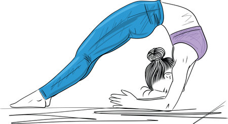Woman exercise in yoga posture. Sexy body, meditation, exercise, stretch, asanaのイラスト素材