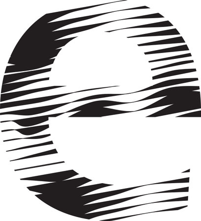 letter e stripe motion line logo illustrationのイラスト素材