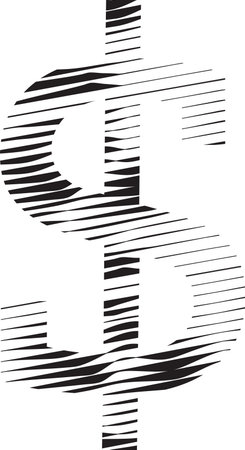 Dollar Symbol with stripe motion line logo illustrationのイラスト素材