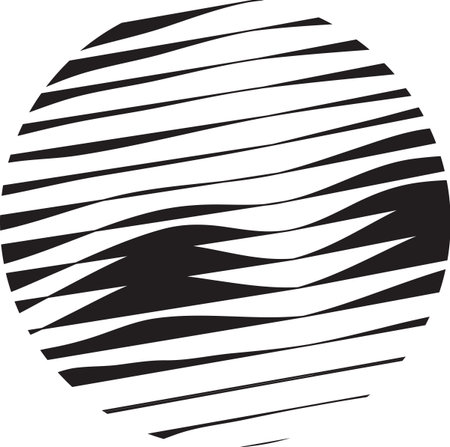 Circle Symbol with stripe motion line logo illustrationのイラスト素材